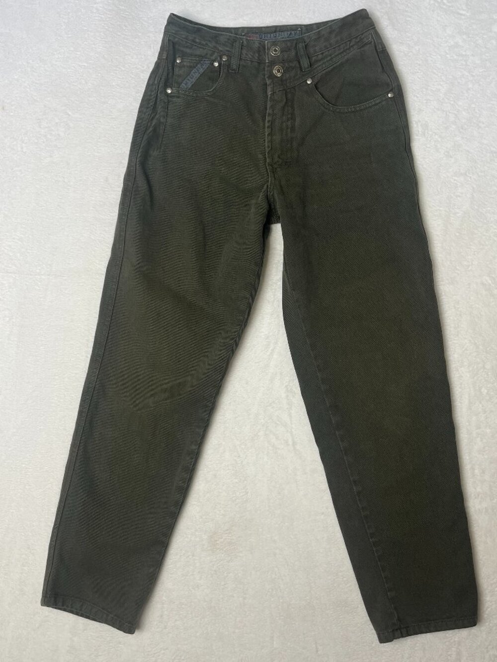 VTG Unionbay Green Double Button Denim Pants sz 9/10 Streetwear Grunge Skater
